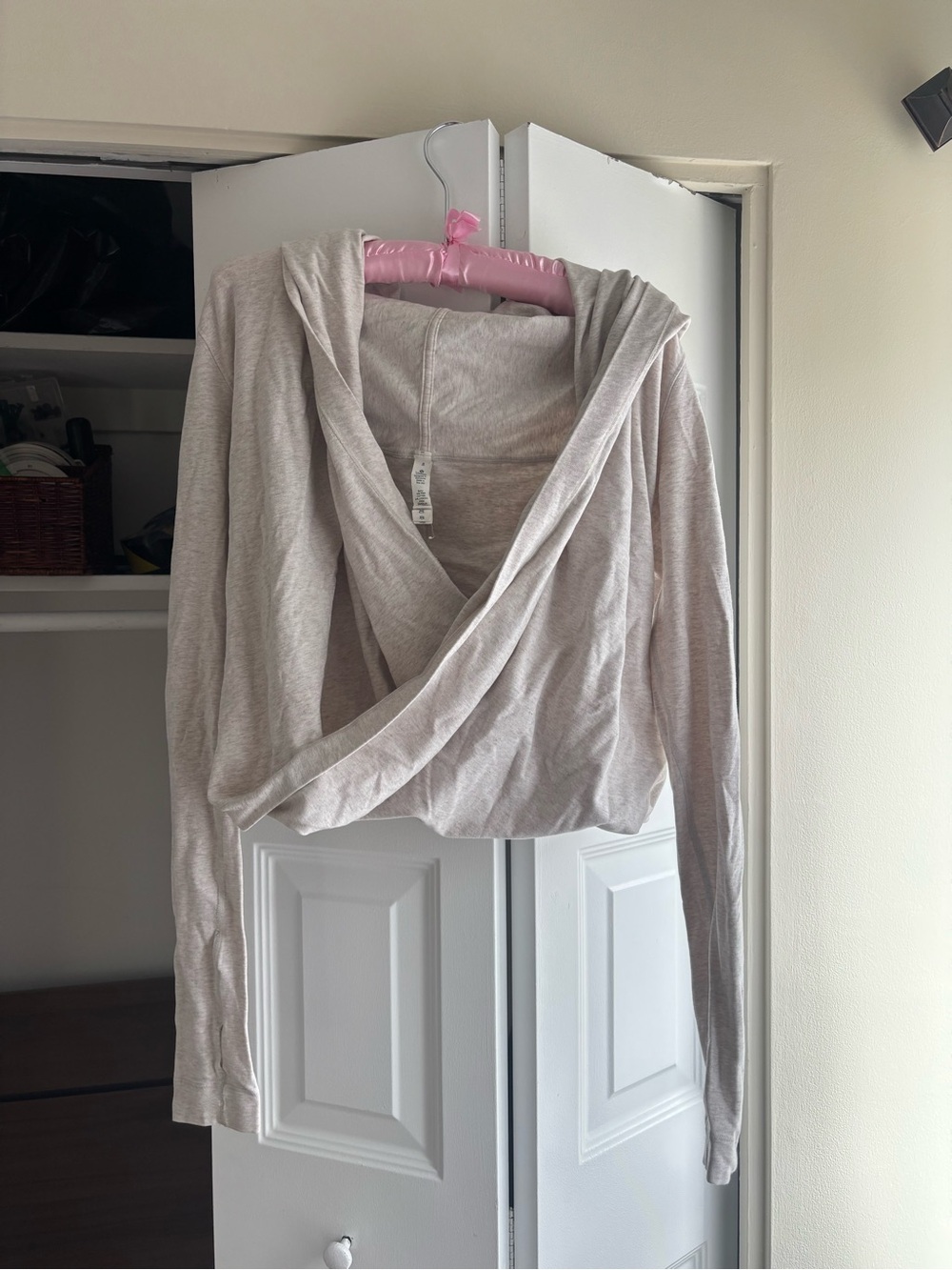 lululemon athletica Off‑Shoulder Draped Sweater in Light Beige